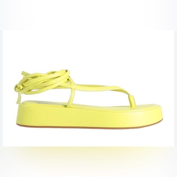 Steve Madden Shoes - Steve Madden Yellow Platform Thong Sandals with Ankle Wrap